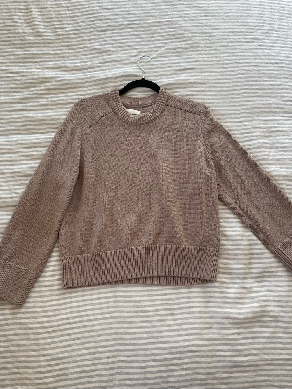 Abercrombie & Fitch Women's Scoop Crewneck Sweater in Taupe